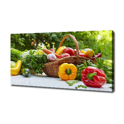 Cuadro canvas con impresión uv duradera horizontal Cesta de verduras