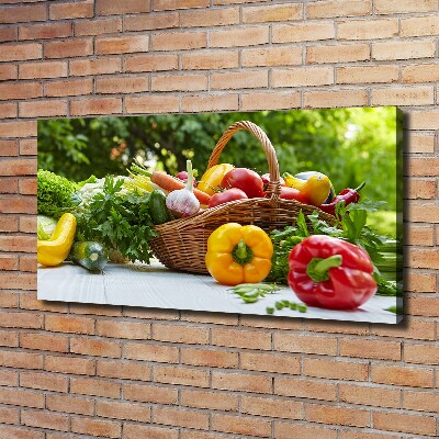 Cuadro canvas con impresión uv duradera horizontal Cesta de verduras