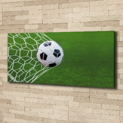 Foto en lienzo con acabado profesional horizontal El balón está en la portería.