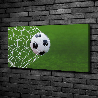 Foto en lienzo con acabado profesional horizontal El balón está en la portería.