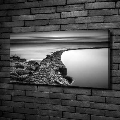 Cuadro canvas con impresión uv duradera horizontal Playa rocosa