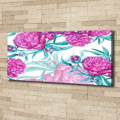 Cuadro canvas con impresión uv duradera horizontal Peonías rosas