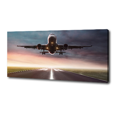 Cuadro canvas con impresión uv duradera horizontal Un avión despegando