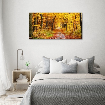 Cuadro canvas con impresión uv duradera horizontal Bosque en otoño