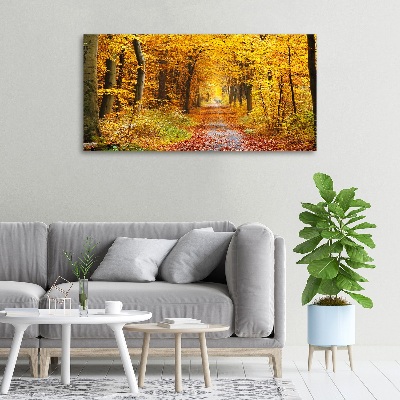 Cuadro canvas con impresión uv duradera horizontal Bosque en otoño