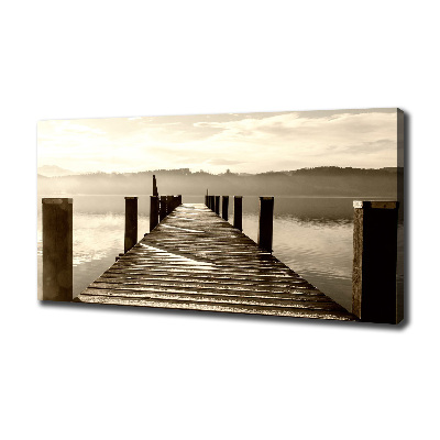 Cuadro canvas moderno de gran formato horizontal Muelle de madera