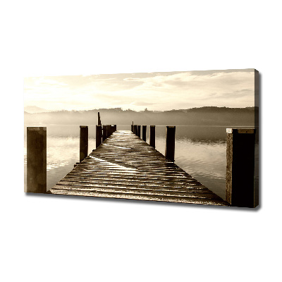 Cuadro canvas moderno de gran formato horizontal Muelle de madera