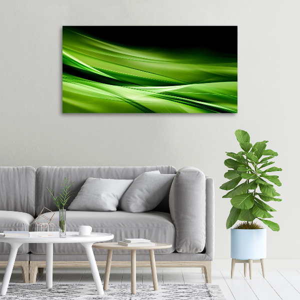 Cuadro canvas con impresión uv duradera horizontal Fondo de ondas verdes