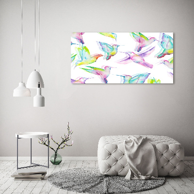 Cuadro canvas con impresión uv duradera horizontal Colibríes