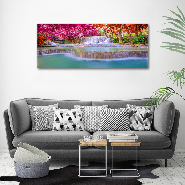 Foto en lienzo con acabado profesional horizontal Cascada en el bosque