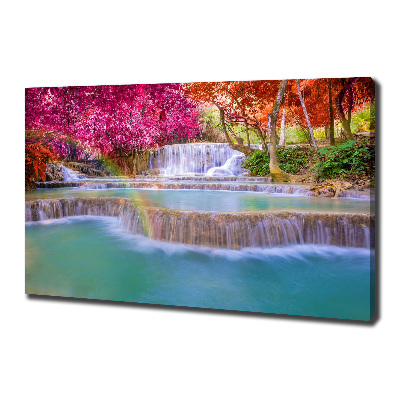 Foto en lienzo con acabado profesional horizontal Cascada en el bosque