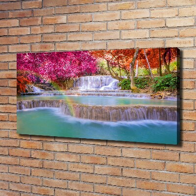 Foto en lienzo con acabado profesional horizontal Cascada en el bosque