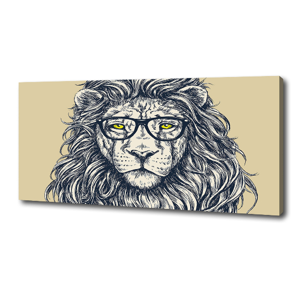 Cuadro canvas con impresión uv duradera horizontal León hipster