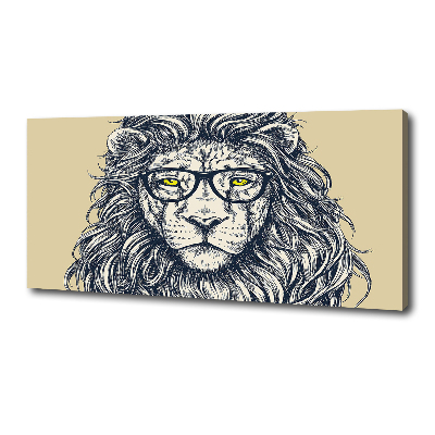 Cuadro canvas con impresión uv duradera horizontal León hipster