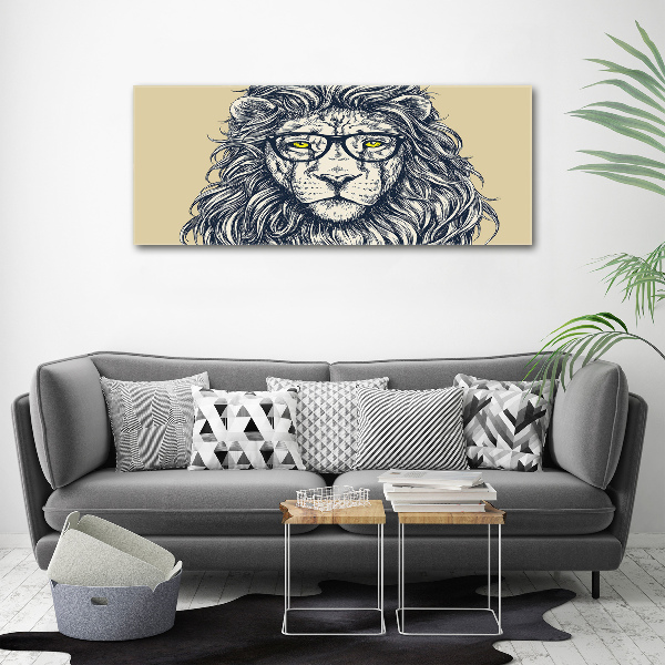 Cuadro canvas con impresión uv duradera horizontal León hipster