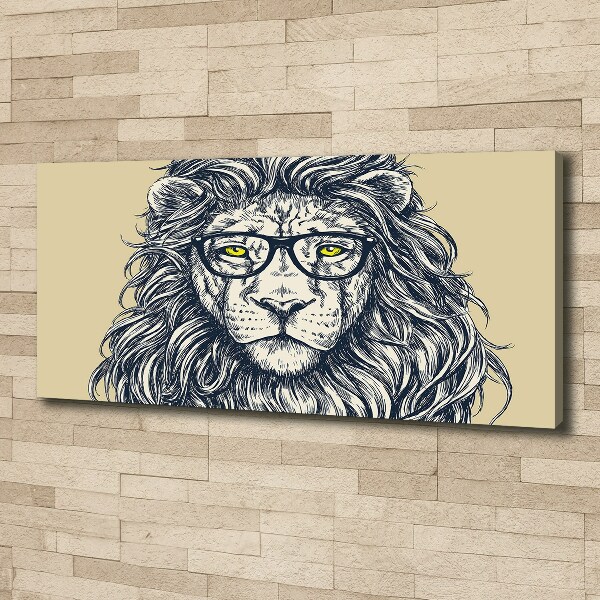 Cuadro canvas con impresión uv duradera horizontal León hipster