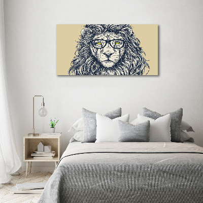 Cuadro canvas con impresión uv duradera horizontal León hipster