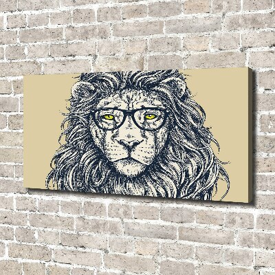 Cuadro canvas con impresión uv duradera horizontal León hipster