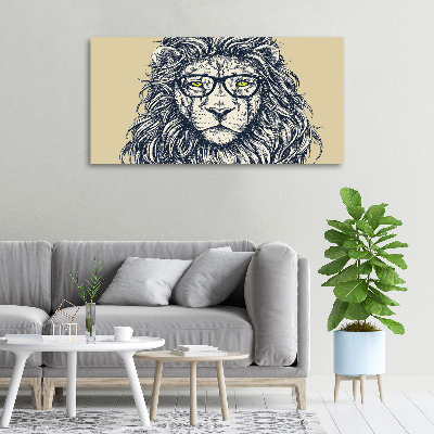 Cuadro canvas con impresión uv duradera horizontal León hipster