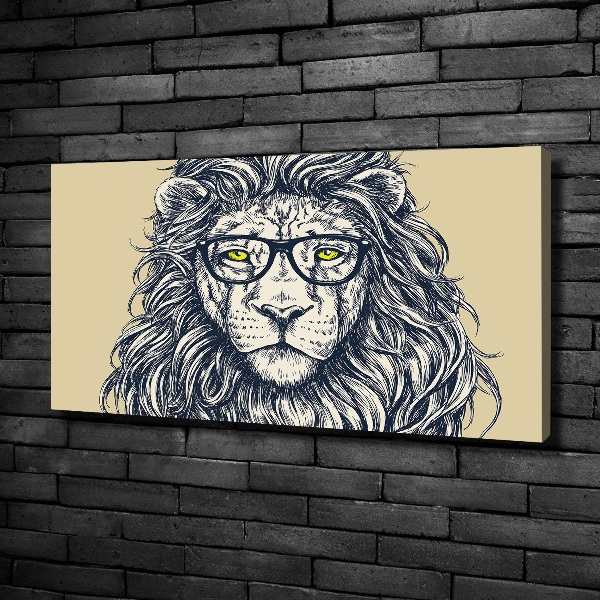 Cuadro canvas con impresión uv duradera horizontal León hipster