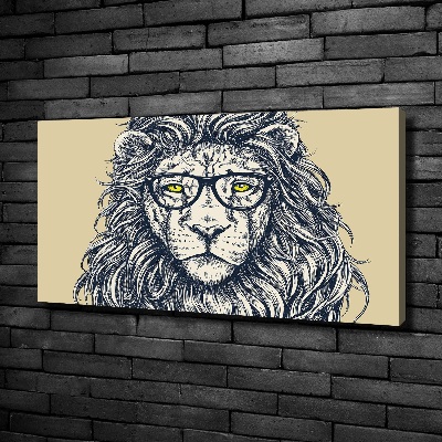 Cuadro canvas con impresión uv duradera horizontal León hipster