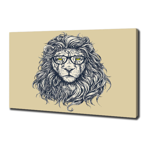 Cuadro canvas con impresión uv duradera horizontal León hipster