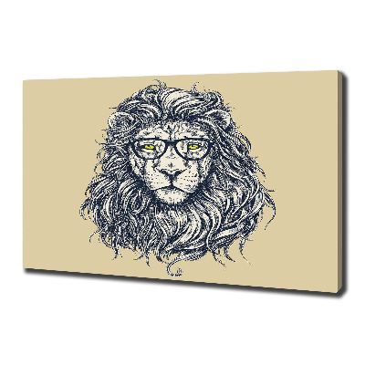 Cuadro canvas con impresión uv duradera horizontal León hipster