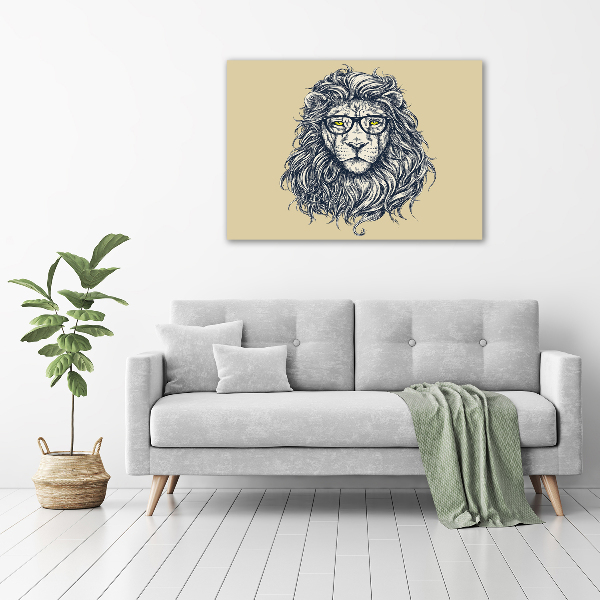 Cuadro canvas con impresión uv duradera horizontal León hipster
