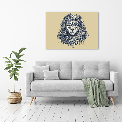 Cuadro canvas con impresión uv duradera horizontal León hipster