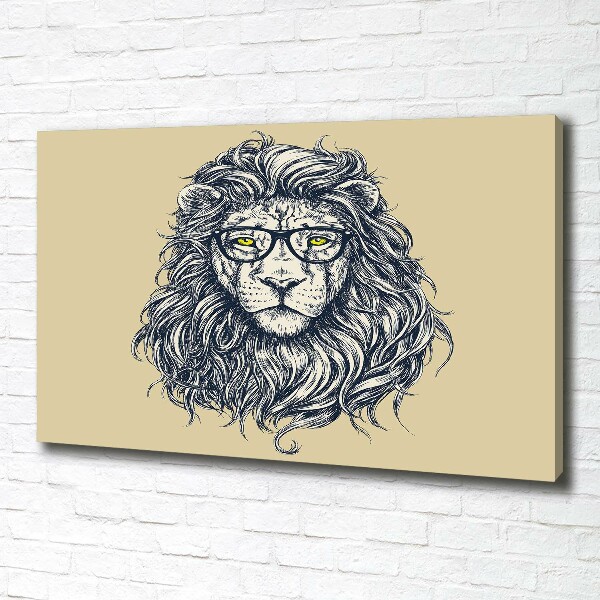 Cuadro canvas con impresión uv duradera horizontal León hipster