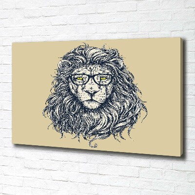 Cuadro canvas con impresión uv duradera horizontal León hipster