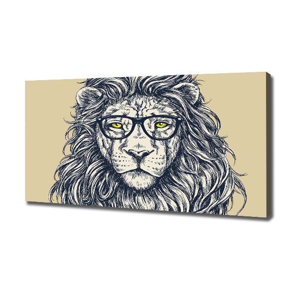 Cuadro canvas con impresión uv duradera horizontal León hipster