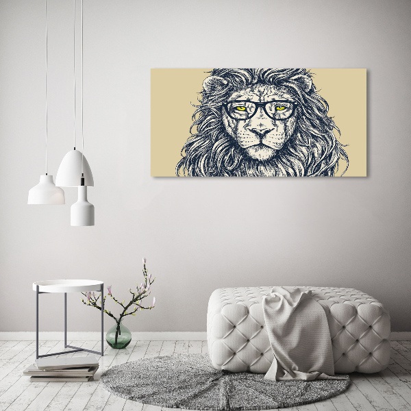 Cuadro canvas con impresión uv duradera horizontal León hipster