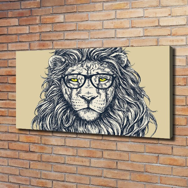 Cuadro canvas con impresión uv duradera horizontal León hipster