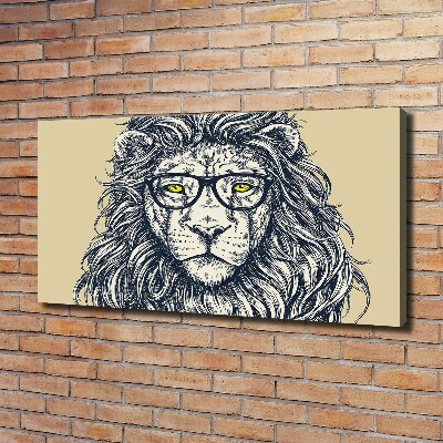 Cuadro canvas con impresión uv duradera horizontal León hipster