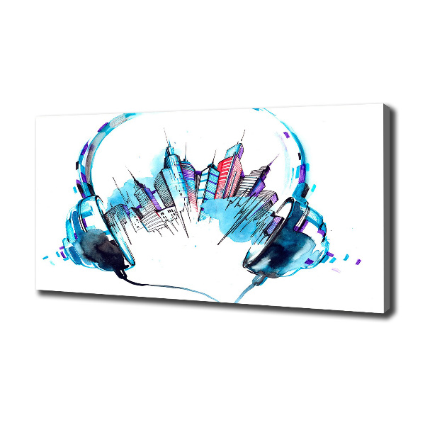 Fotocuadro en lienzo de alta calidad horizontal Sonidos de la ciudad