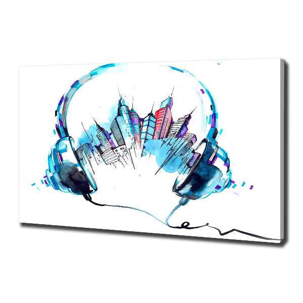 Fotocuadro en lienzo de alta calidad horizontal Sonidos de la ciudad
