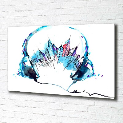 Fotocuadro en lienzo de alta calidad horizontal Sonidos de la ciudad