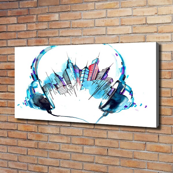 Fotocuadro en lienzo de alta calidad horizontal Sonidos de la ciudad