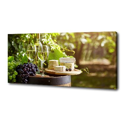 Cuadro canvas moderno de gran formato horizontal Vino y aperitivos
