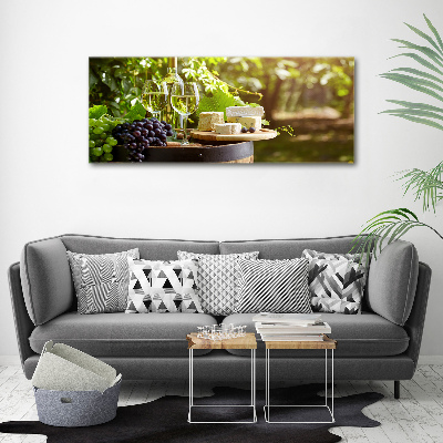Cuadro canvas moderno de gran formato horizontal Vino y aperitivos