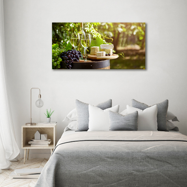 Cuadro canvas moderno de gran formato horizontal Vino y aperitivos