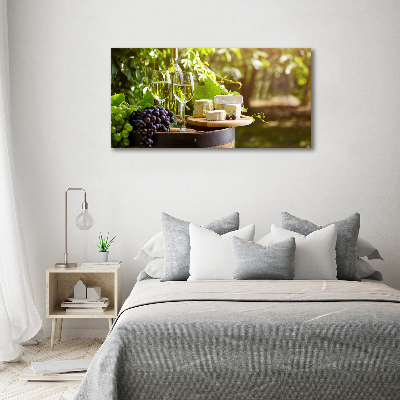 Cuadro canvas moderno de gran formato horizontal Vino y aperitivos