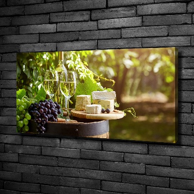 Cuadro canvas moderno de gran formato horizontal Vino y aperitivos