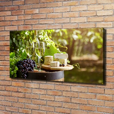 Cuadro canvas moderno de gran formato horizontal Vino y aperitivos