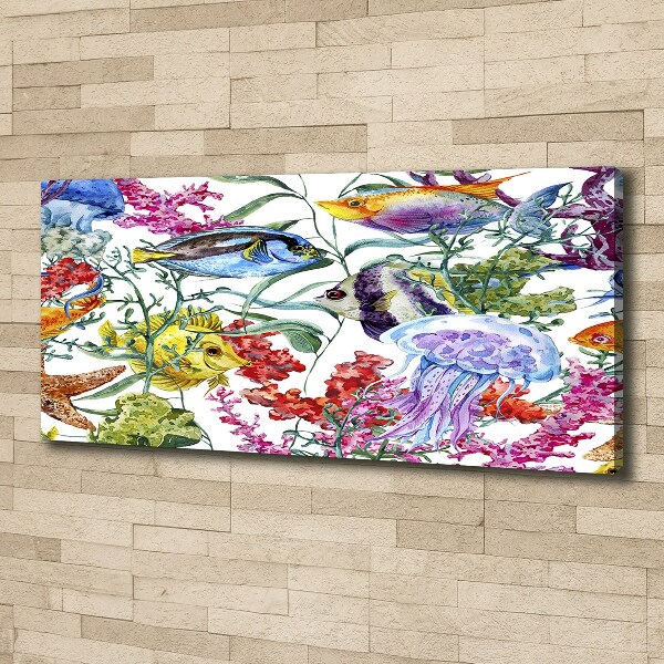 Cuadro canvas moderno de gran formato horizontal Arrecife de coral