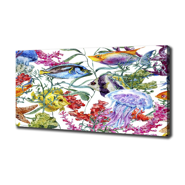 Cuadro canvas moderno de gran formato horizontal Arrecife de coral