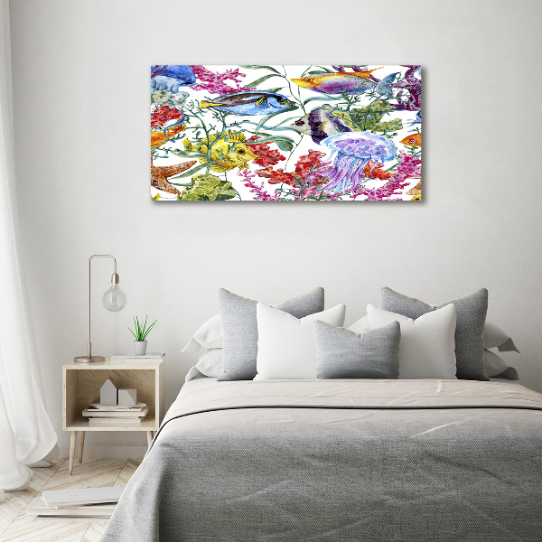 Cuadro canvas moderno de gran formato horizontal Arrecife de coral