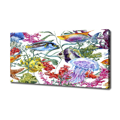 Cuadro canvas moderno de gran formato horizontal Arrecife de coral