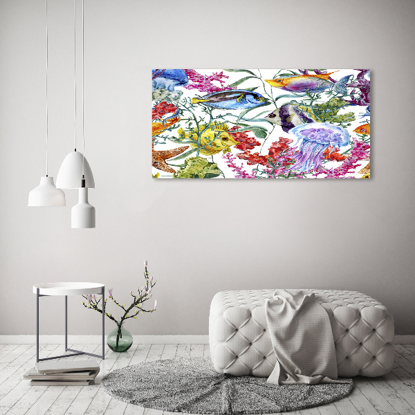 Cuadro canvas moderno de gran formato horizontal Arrecife de coral